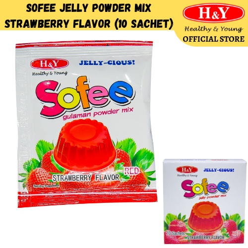 H&Y Sofee Jelly Powder Mix Strawberry Flavor 10Sachet/box 150g Shopee