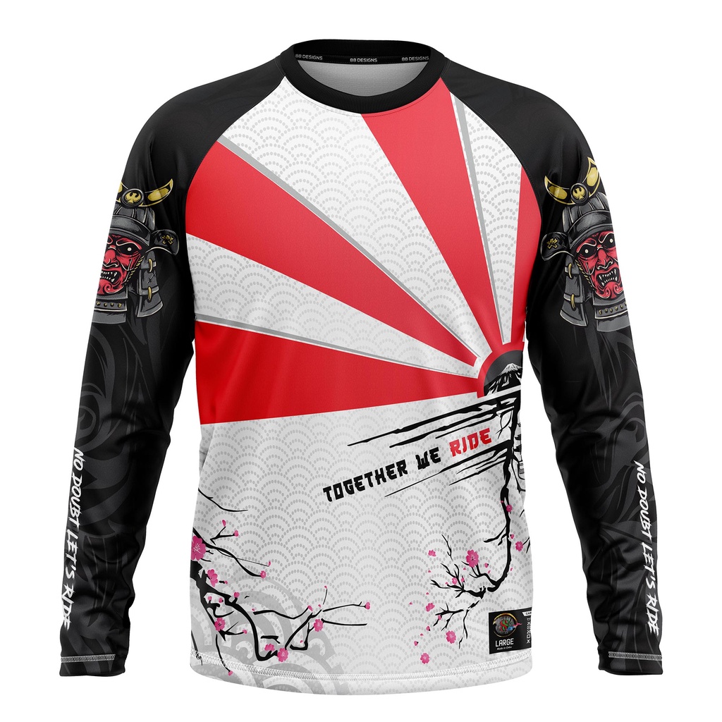 Motor Cycle Jersey Long Sleeve for Men NO DREAD BY 88 DESIGNS BUSHIDO
