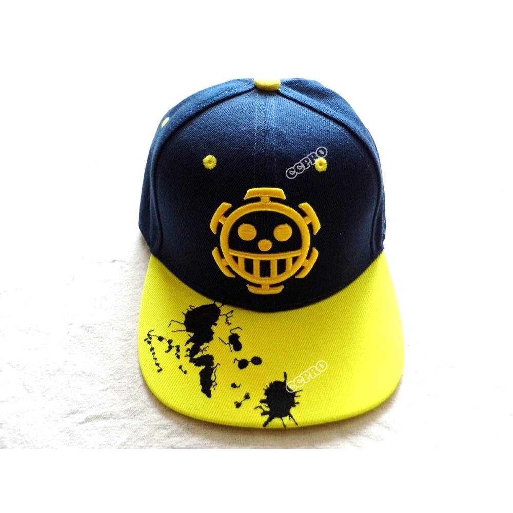 Anime One Piece Trafalgar Law Skull Embroidery Hiphop Cap Men's