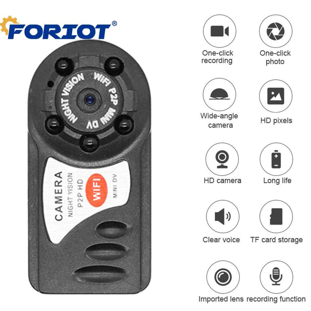 Foriot Q7 Mini Camera 1080p P2p Wifi Wireless Infrared Night Vision Recorder Ip Cam Camera