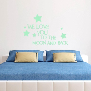 We Love You To The Moon And Back 3D Star Glow In Dark Luminous Wall Stickers #2