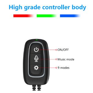  ICO  2 In 1 Car Atmosphere Light Button APP Colorful Voice 