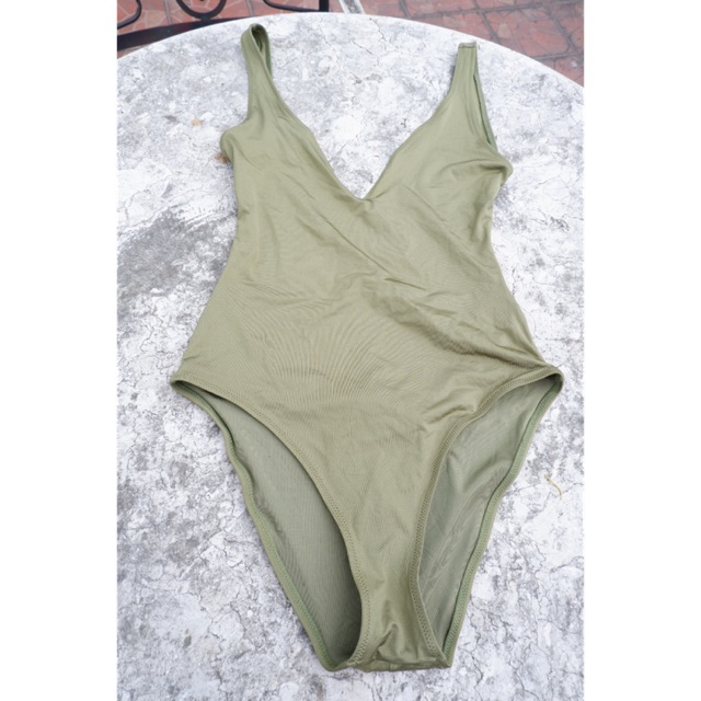 olive green swimsuit
