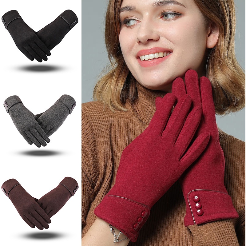 Women Warm Windproof Touch Screen Gloves Running Driving Gloves Shopee Philippines