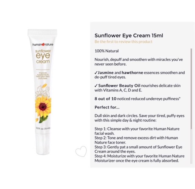 human nature eye cream
