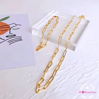 ［JL️♥️Stainless］paperclips stainless gold necklace/bracelet