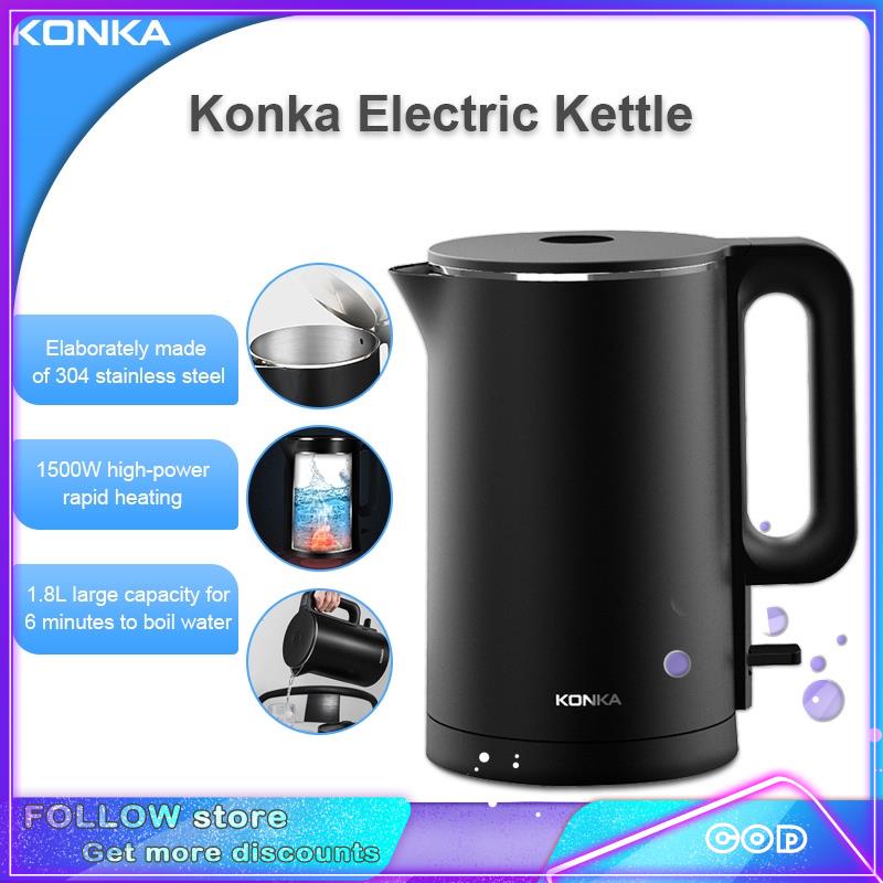 Konka Black Electric Kettle Water Heater Kettle Electric 1.8L Kettle