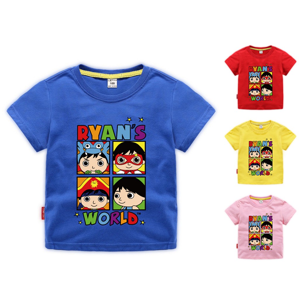 Kids T Shirt Cartoon Ryan Toys Review Pattern Boys And Girls Cute And Lovely Tops Shopee Philippines - kids boys girls roblox ryan cartoon short sleeve t shirt tee