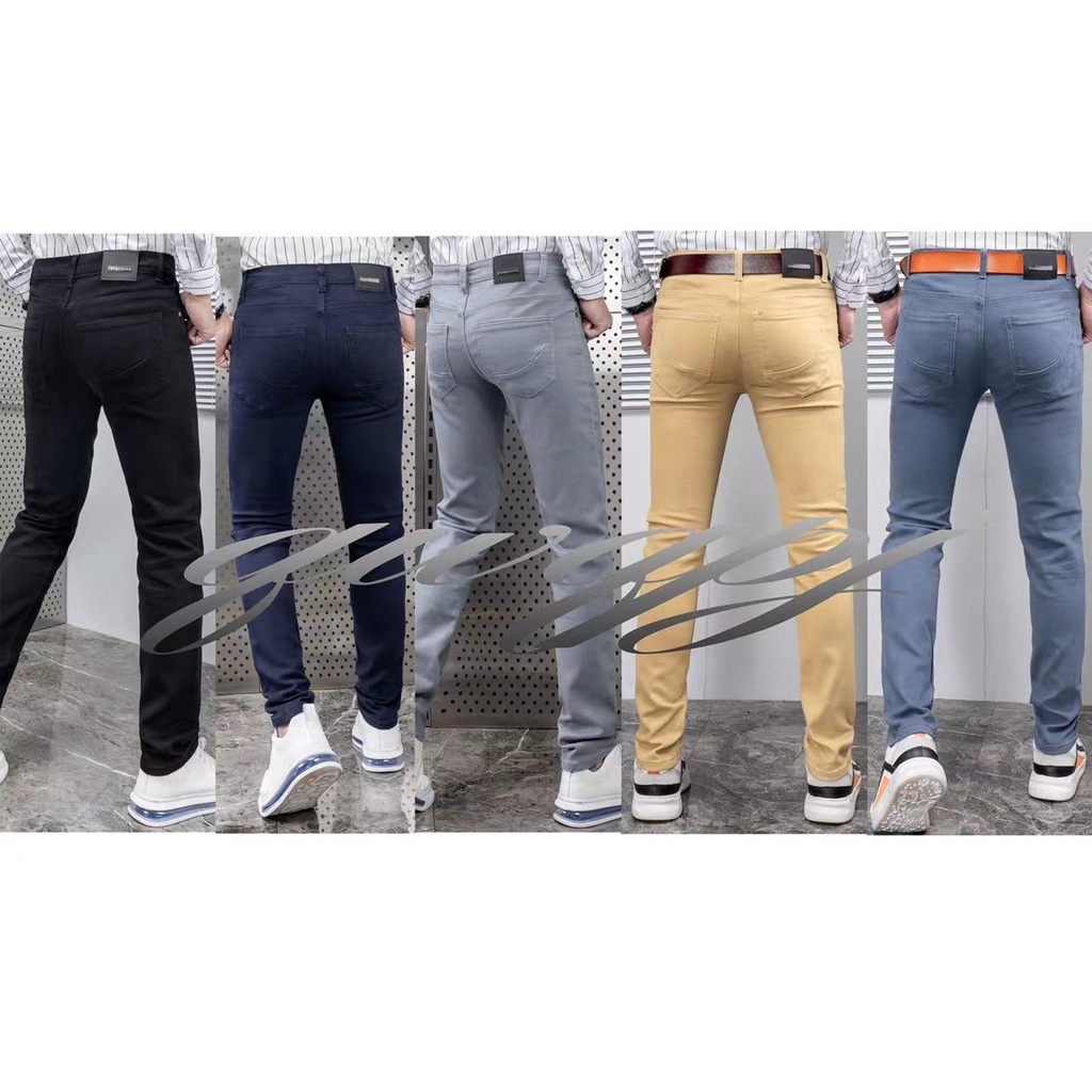 ASH Gary and Black Cotton Stretchable Skinny pants for Men COD | Shopee ...