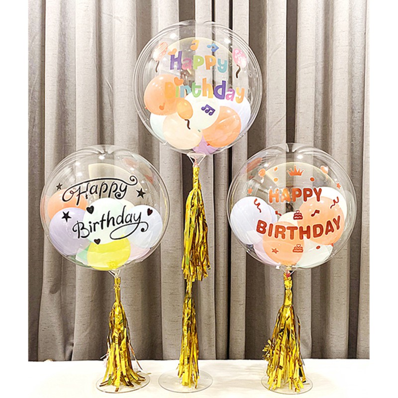 1pcs 10/18/24/36inch BoBo Balloon Transparent Rubber Balloon Birthday