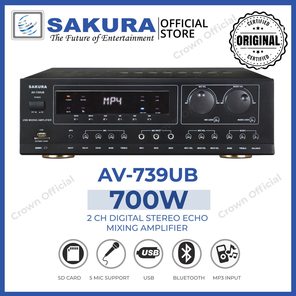 SAKURA AV-739 UB 750 WATTS MIXING AMPLIFIER | Shopee Philippines