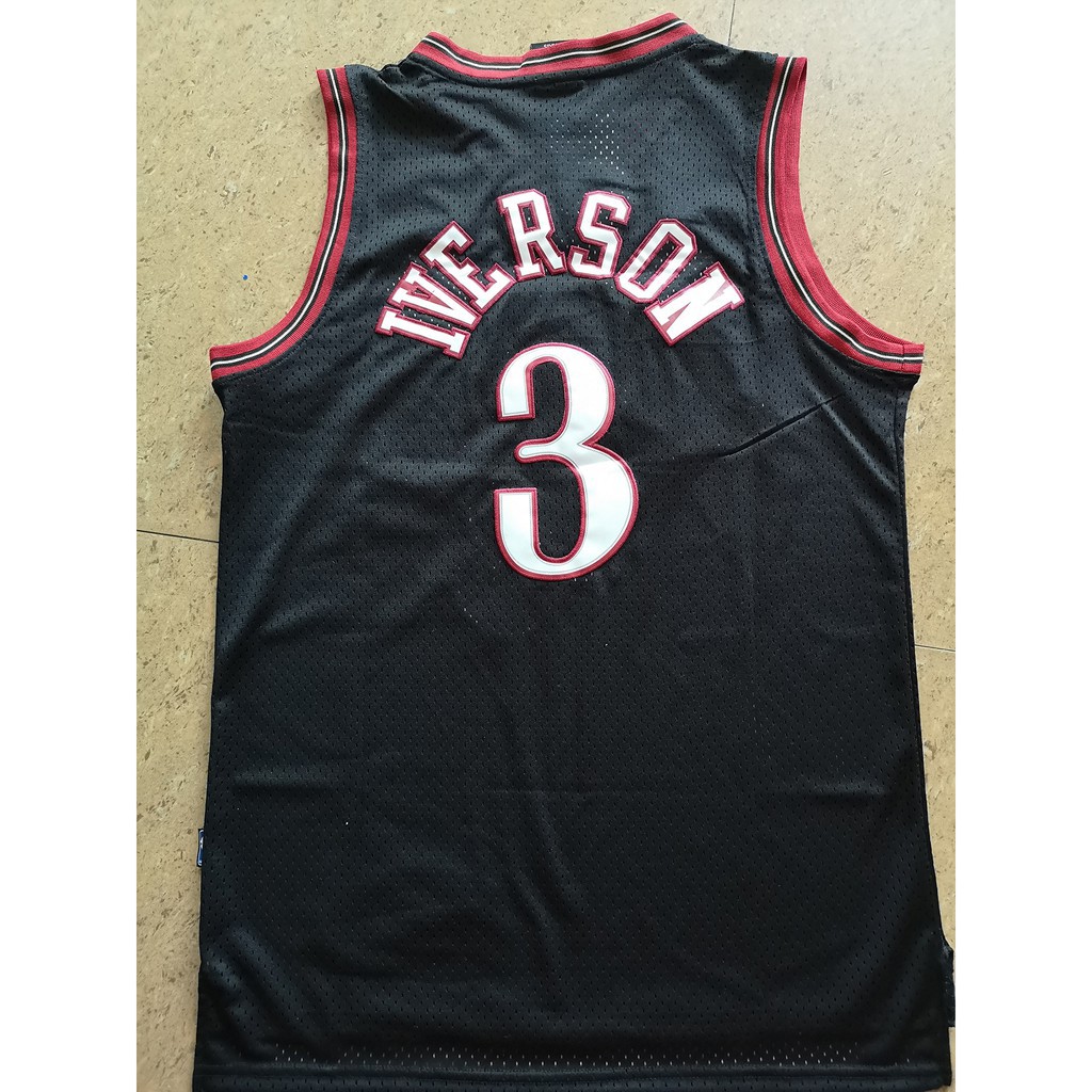 iverson black sixers jersey