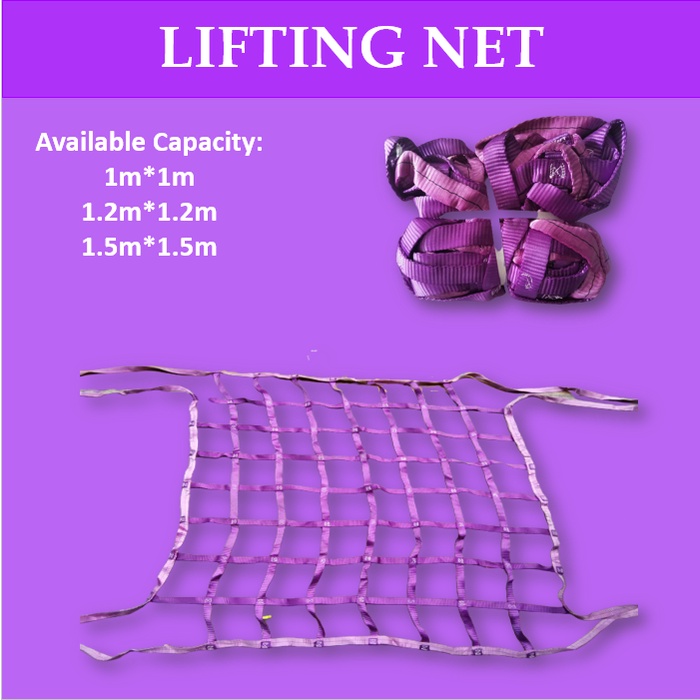 Mago 1T Lifting Cargo Net Purpel Webbing Cargo Net Purpule And Green