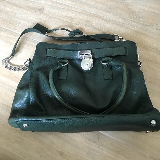 dark green michael kors bag