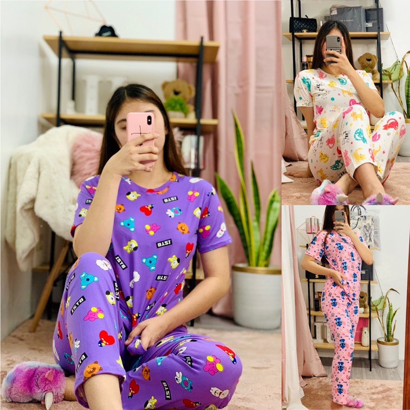(Freesize) Adult Terno Pajama PANTULOG SMALL TO LARGE ONLY | Shopee ...