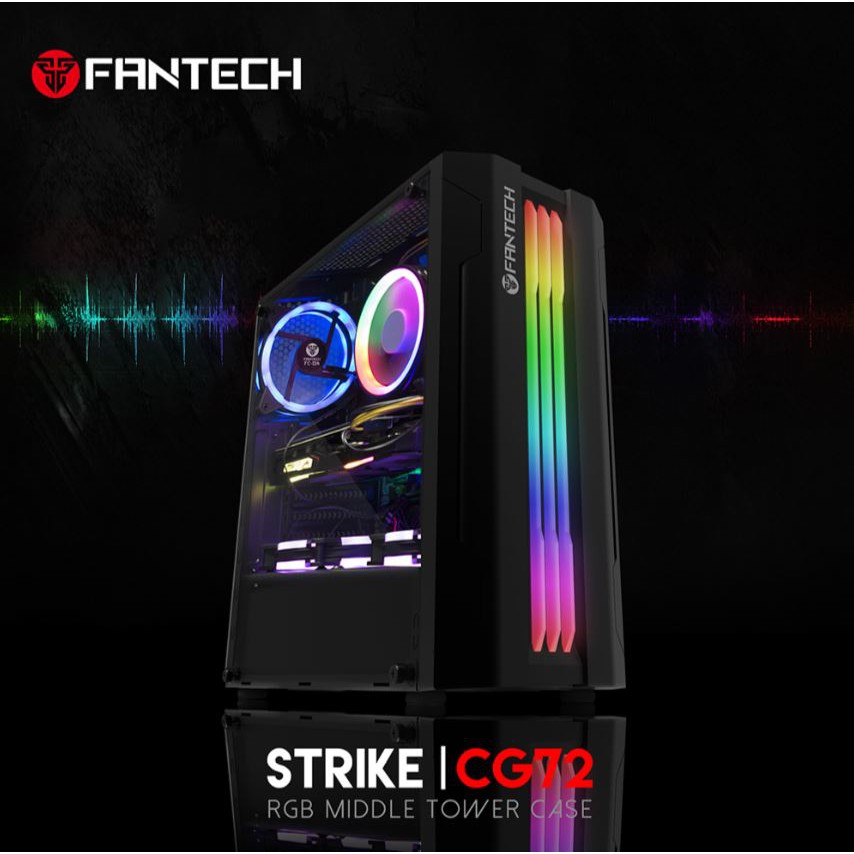 Fantech Strike CG72 RGB Middle Tower Gaming Case ATX Mini ITX Micro ITX ...