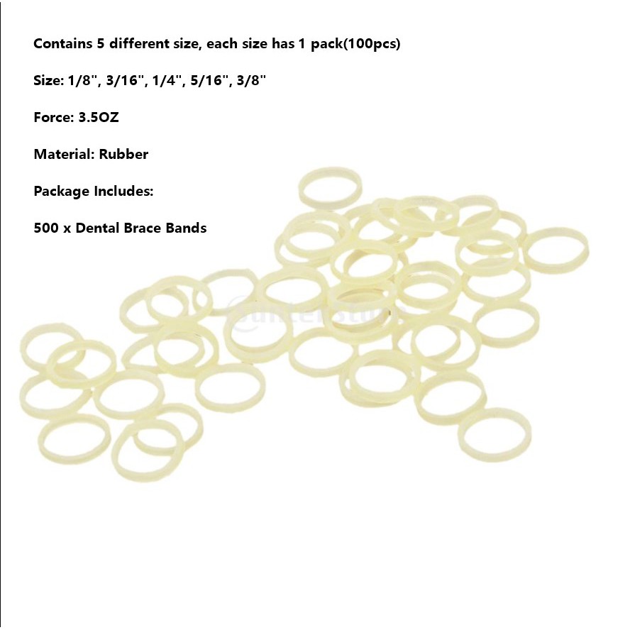 orthodontic elastics sizes