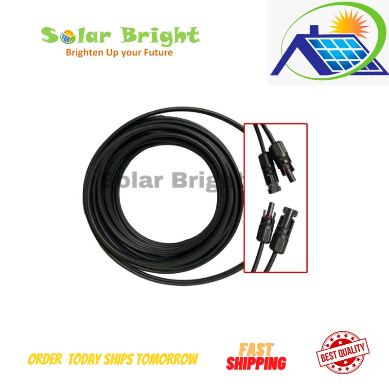 6mm2 Solar PV Cable Twincore 5 10 15 20 30 100 Meters MC4 to MC4 Both  End Crimped Ready To Use — view 3