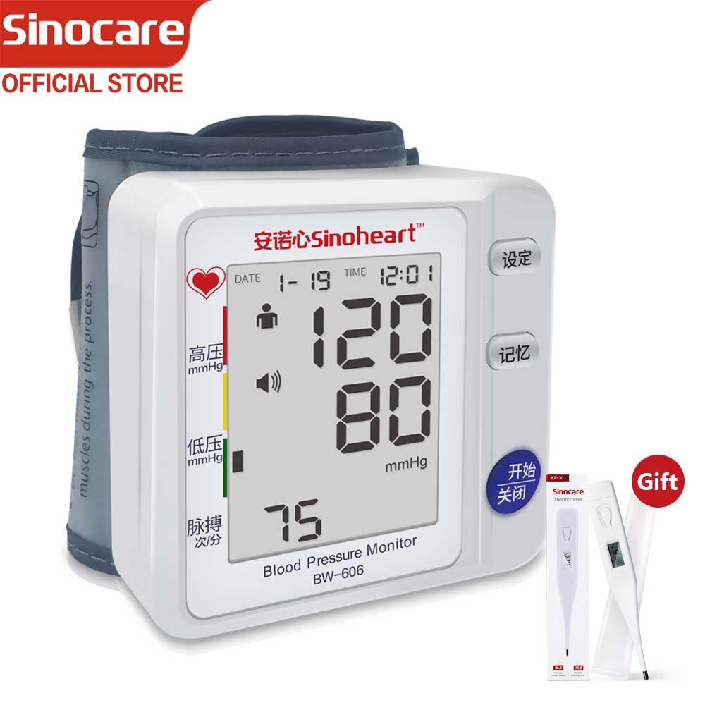 Sinocare Portable Digital Blood Pressure Monitor Wrist Blood Pressure BP Voice Sphygmomanometer