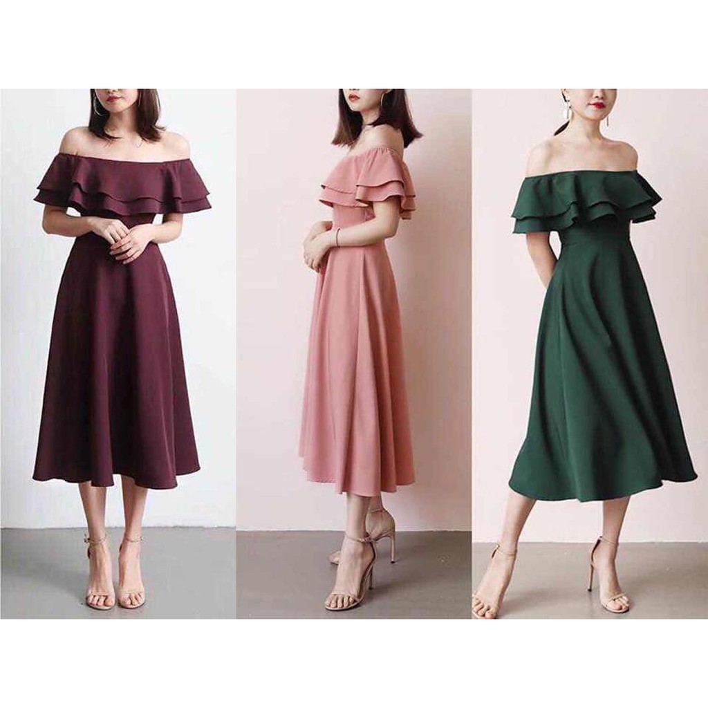 shopee off shoulder dress