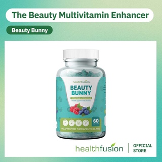 Health Fusion Beauty Bunny | Hair, Nails, Skin w/ Biotin Vit E Vegan Gummies Beauty Supplement