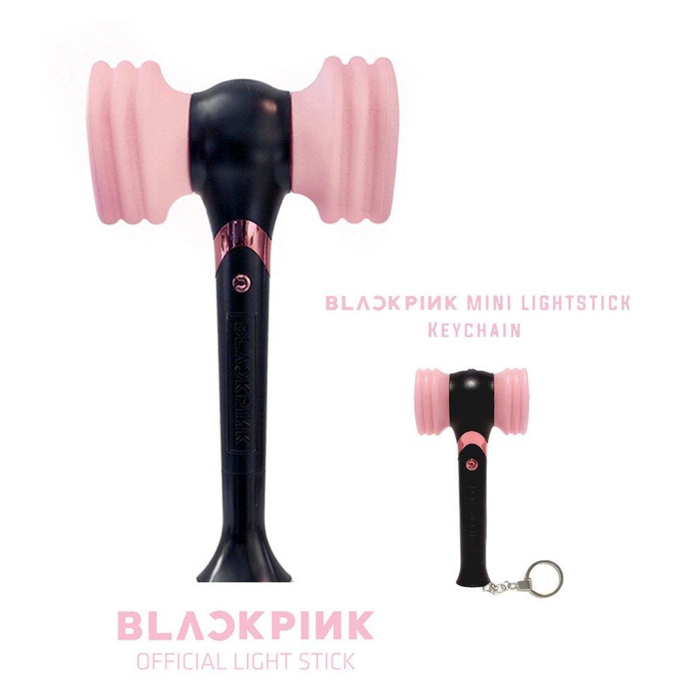 Readyonstock 100 official Blackpink Lightstick HammerBong Light stick With Mini Keyring Heart