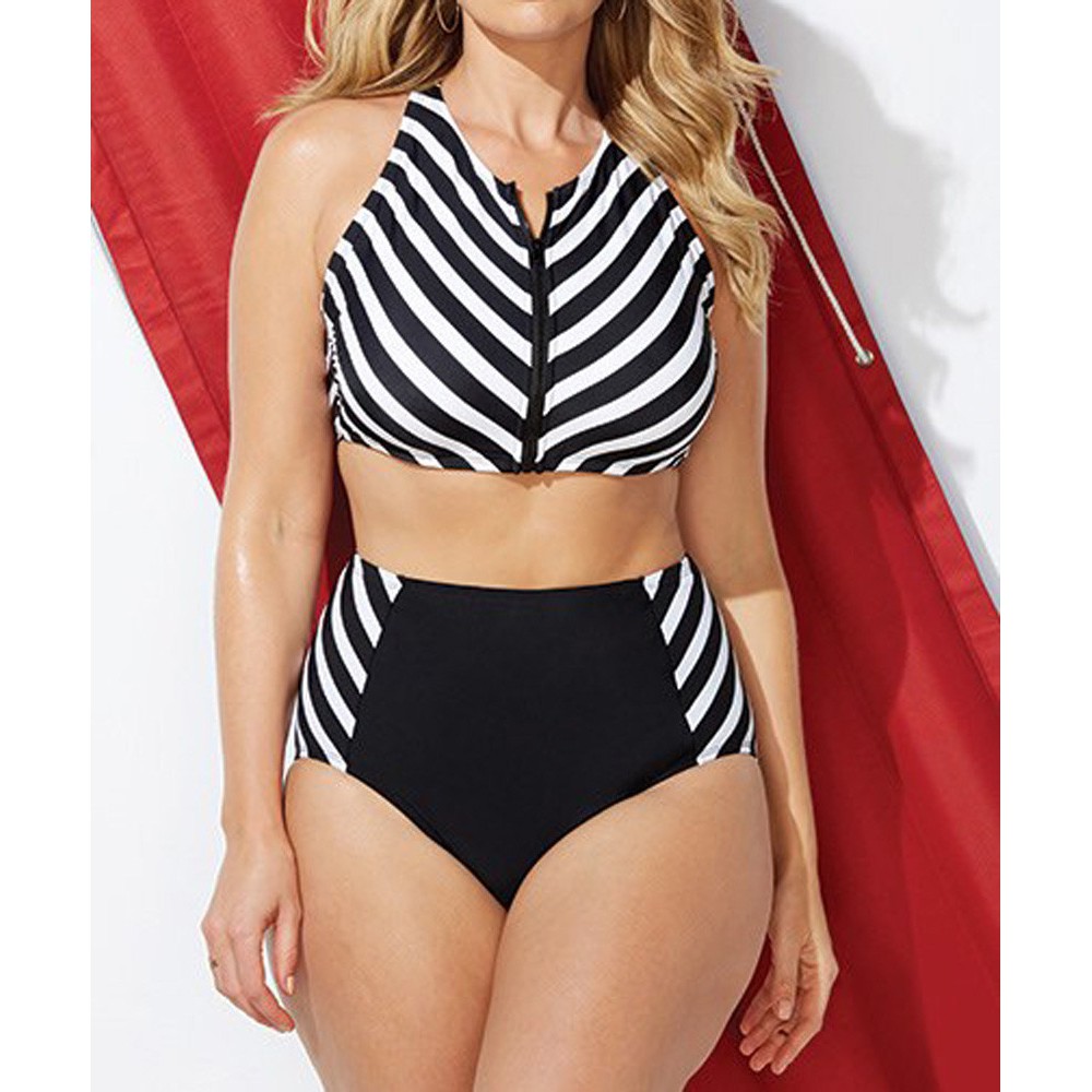 high waisted plus size bikini set