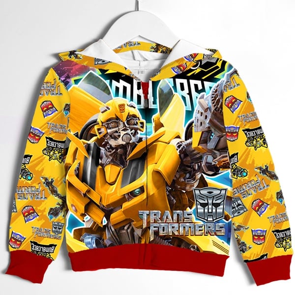 3-7Y Jacket / Sweater Hooded Cartoon BUMBLEBEE TRANSFORMERS Boy Kids ...