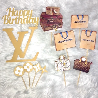Edible Cupcake Toppers Lv 12 Pcs Fondant Pastillas Shopee Philippines