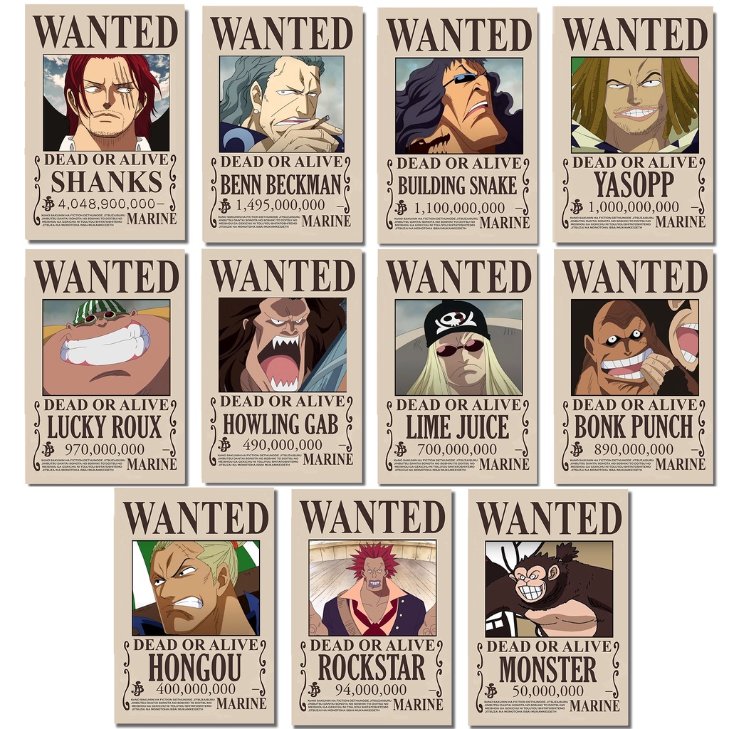 One Piece RED FILM Redhair Pirates Wanted Poster Shopee Philippines