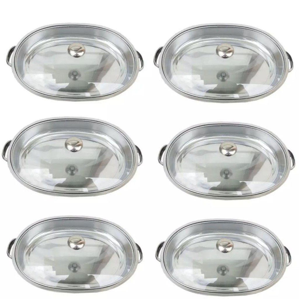 Food Warmer Stainless Steel Oval Food Tray 6pcs per set Shopee