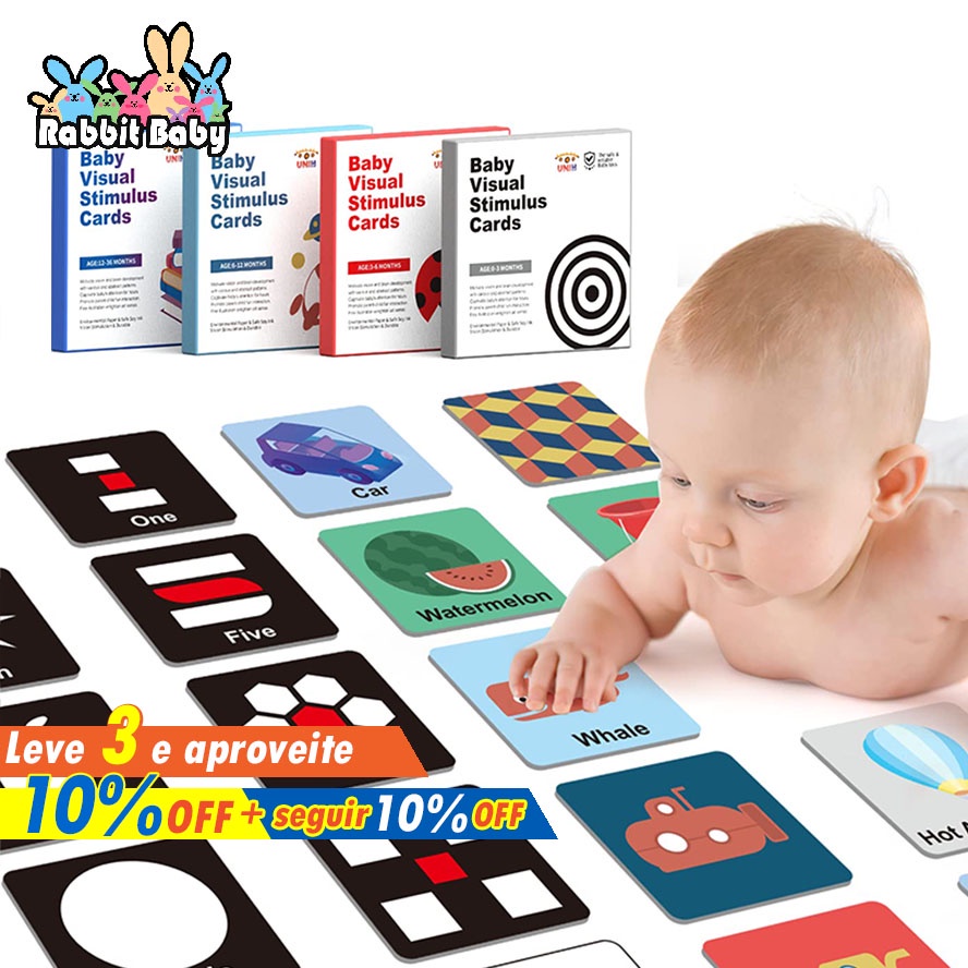 Black and White Double Sided Baby Memory Card Visual Early Stimulation