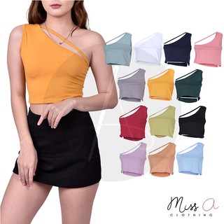 MISS A PH FASHION RUDIE ONE SHOULDER BASIC DAILY SEXY CROP TOP 1097