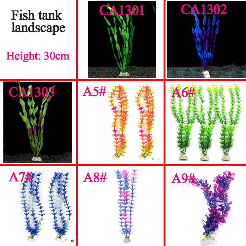 Artificial Aquarium Plastic Fake Green Grass Plant Fish Tank Decor Ornament #2