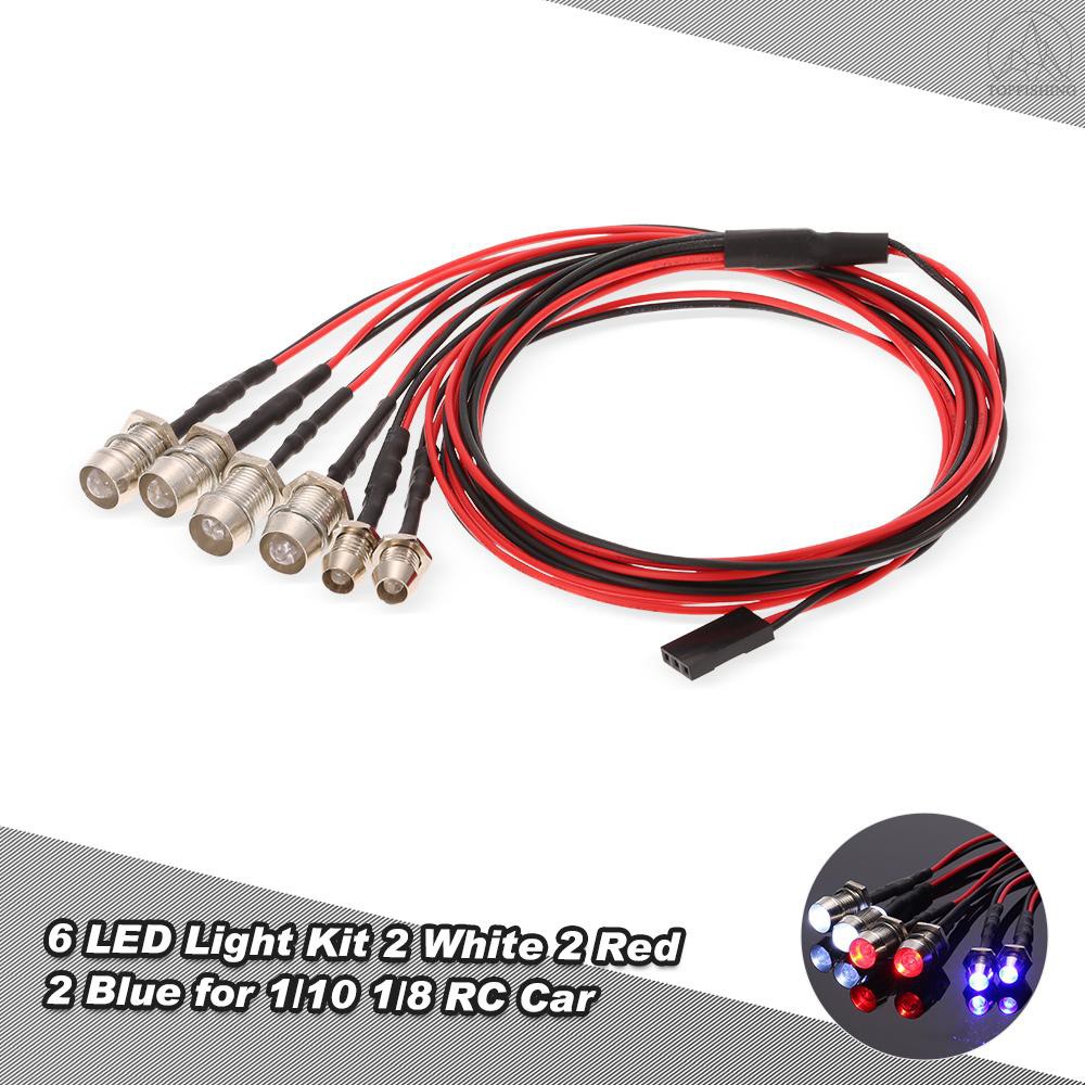 RC4WD 4 LED Lights Kit 2 White 2 Red for 1/10 1/8 Traxxas HSP Redcat RC4WD Tamiya h7 194724026603 