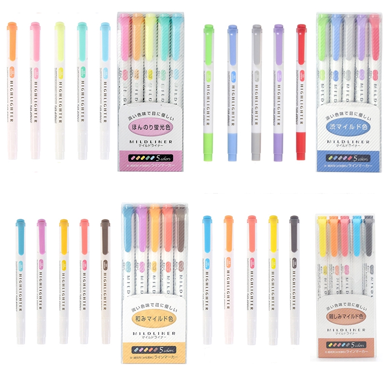 5Colors/Set Looks The Same Zebra-25 Colors-Mildliner Double-Sided ...