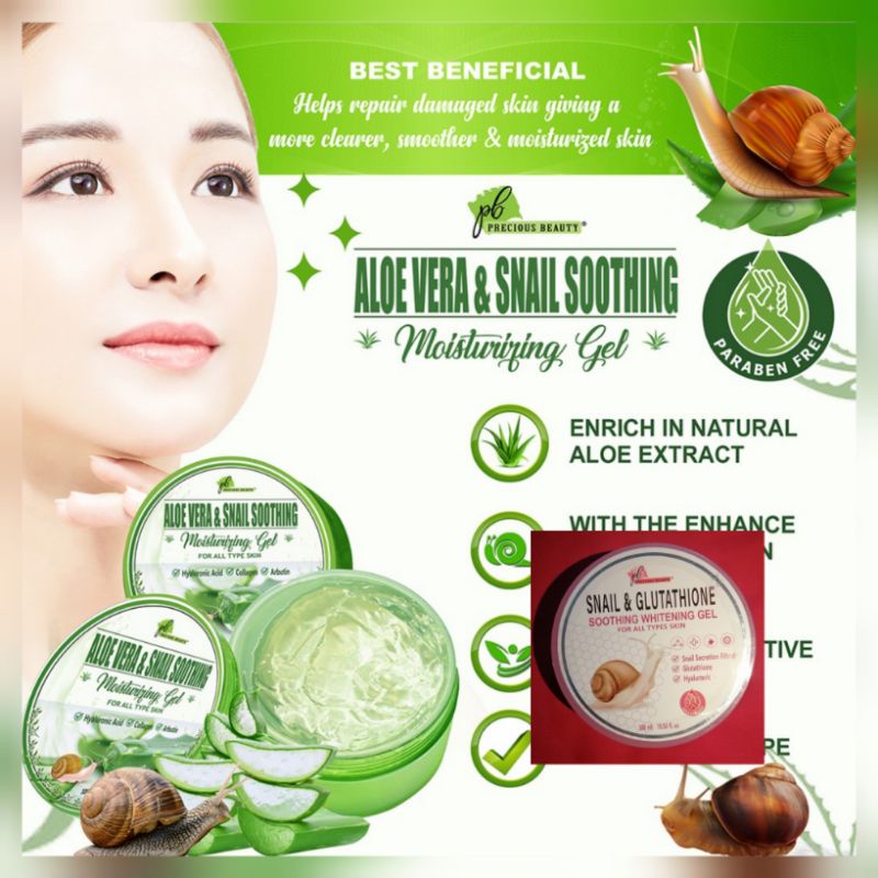 PB ALOE VERA & SNAIL SOOTHING Moisturizing Gel / SNAIL & GLUTATHIONE
