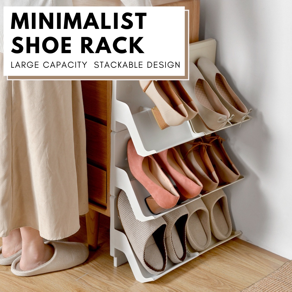 LOCAUPIN Stackable Sturdy Shoe Rack Shelf Closet Organizer Space Saving