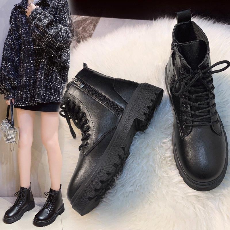 Korean fashion women’s boots ( zipper and laces ) | Shopee Philippines