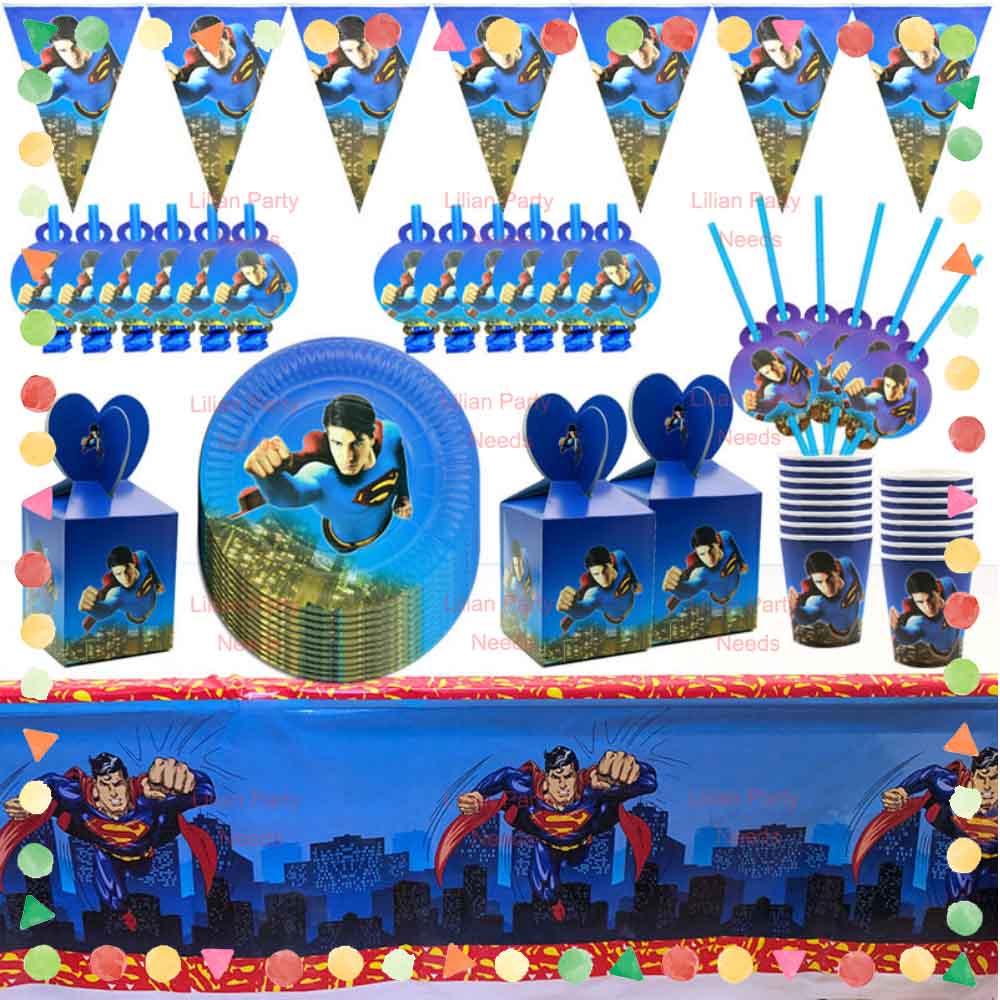 ππ’π₯π’ππ§ πππ«ππ² πππππ¬ Superman themed party decorations
