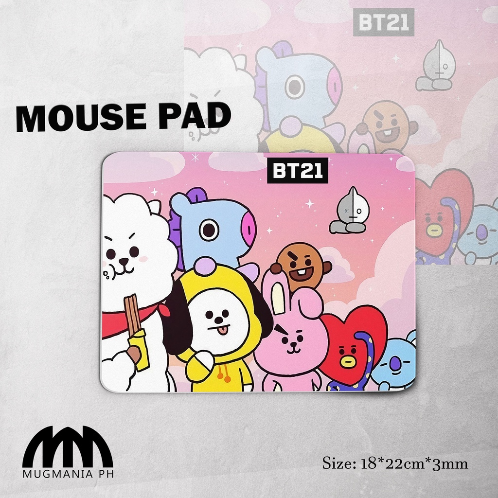 BTS x BT21 Mouse Pad Mugmania BTS x BT21 Character BT21 Mouse Pad