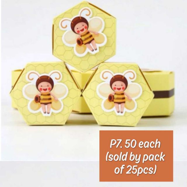 Fp970 25pcs Honey Bee Theme Garden Candy Favor Box For Baptism