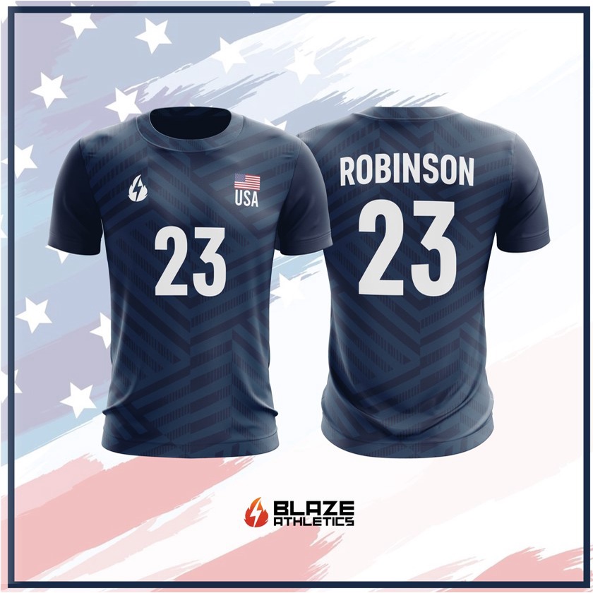 BLUE USA Volleyball Jersey (TSHIRT) | Shopee Philippines