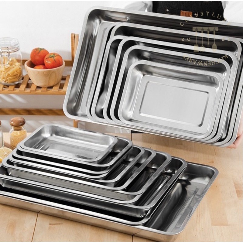 Food Tray Makapal Heavy Duty Stainless Steel Serving Tray Lagayan ng