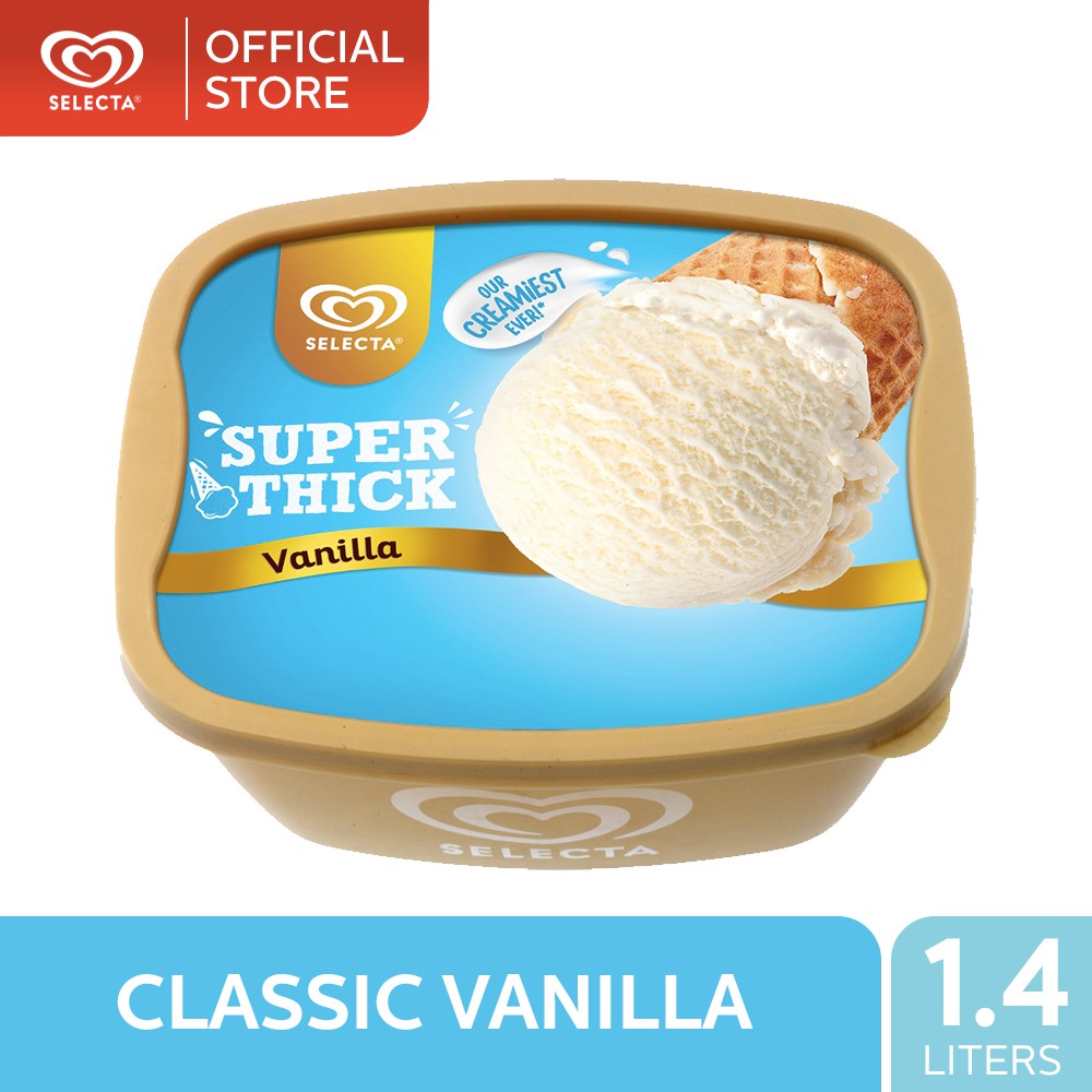 Selecta Super Thick Vanilla Ice Cream 1 4l Shopee Philippines