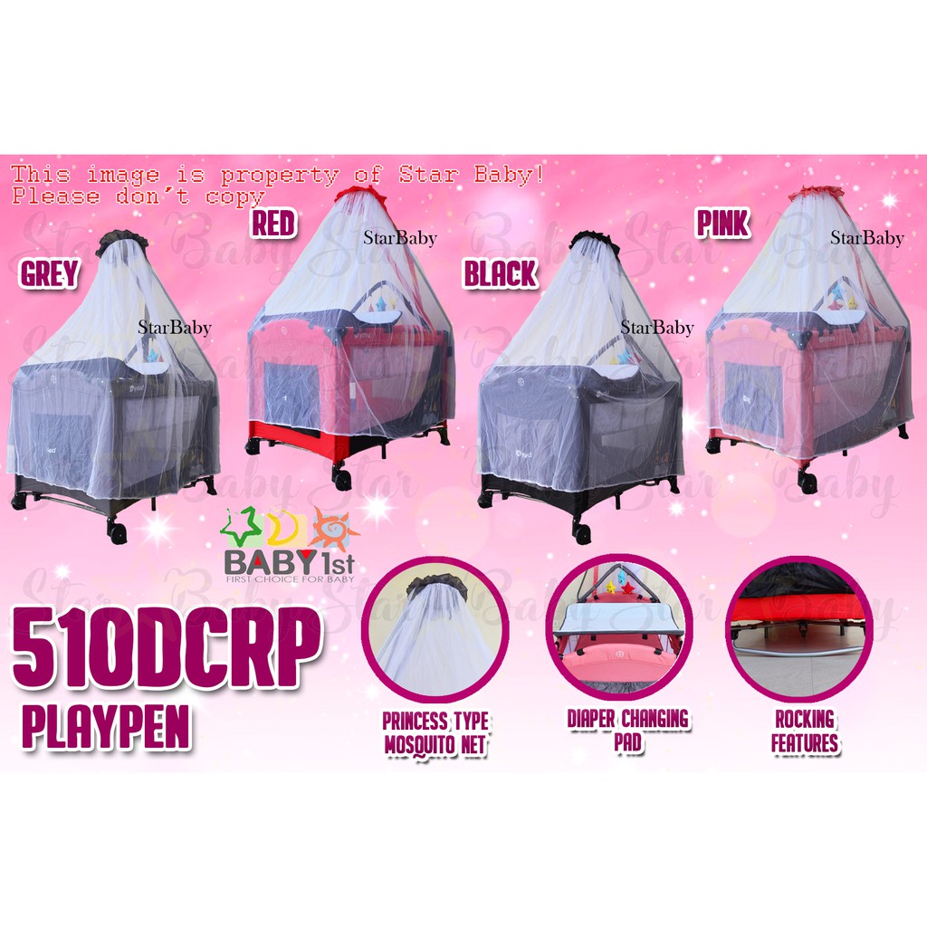 pink and grey playpen