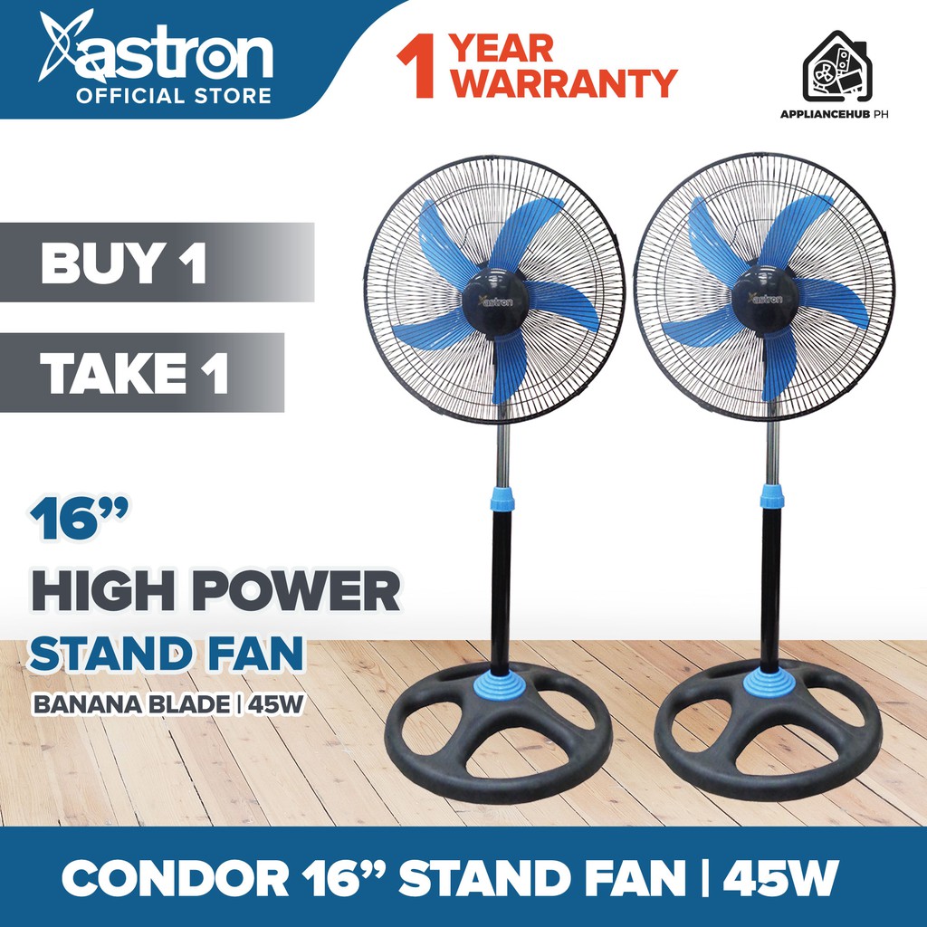 Buy 1 Take 1 Astron Condor Stand Fan 16 Blue Electric Fan Shopee Philippines