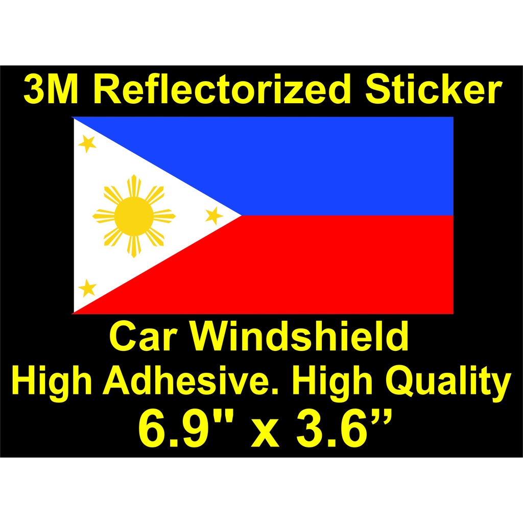 2 pcs BIG Philippine Flag Car Sticker 3M Reflectorized High Quality