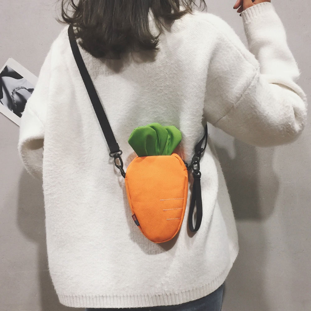 Cute Girl Mini Sling Bag Drawstring Diagonal Carrot Backpack | Shopee  Philippines