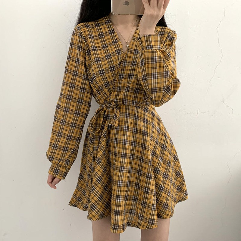 long tartan dress